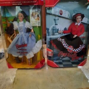 Barbie Wizard of Oz Dorothy and Coca-Cola Waitress Dolls